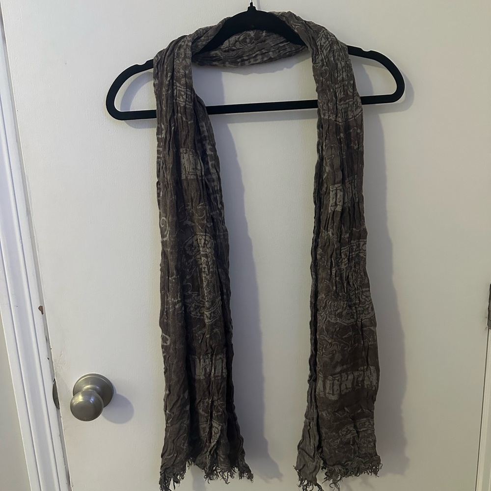 Ed Hardy Charcoal Graphic Scarf